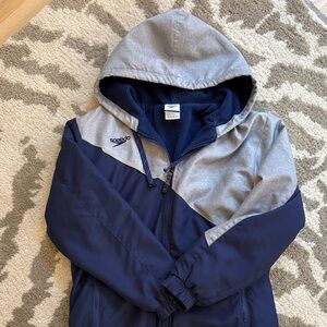 Speedo Blue and Gray Swim Parka Jacket sz XXS